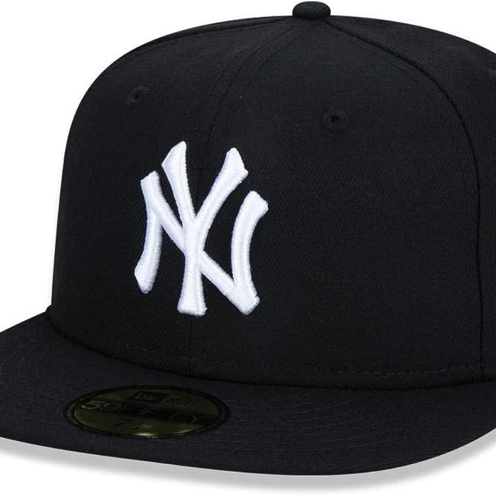 MLB New York Yankees Black with White 59FIFTY Fitted Cap